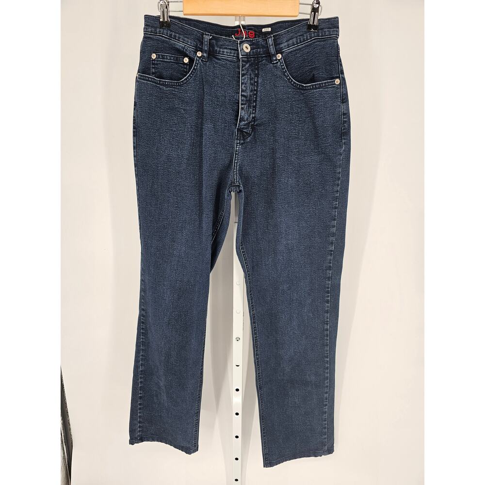 Jag Women's Blue Dark Wash high Rise Casual Belt Loop Cotton Jean Size 16